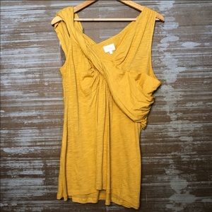 Anthropologie • Deletta Asymmetrical Yellow Top, Size Large